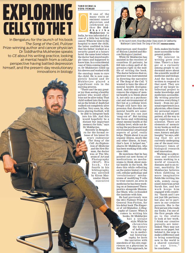Exploring cells to the T: An interview with Dr Siddhartha&nbsp;Mukherjee