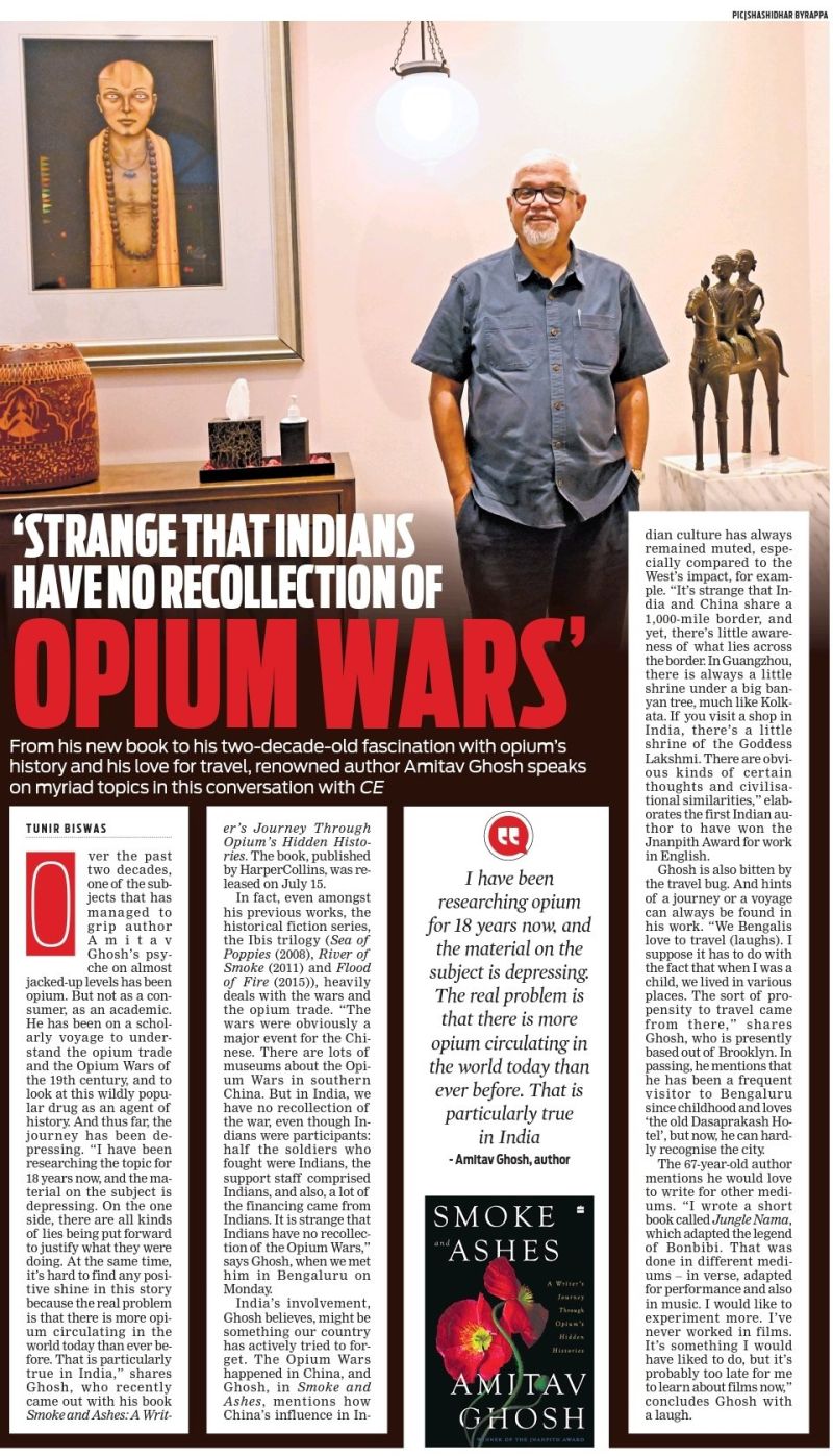 ‘Strange that Indians have no recollection of Opium Wars’: Amitav&nbsp;Ghosh