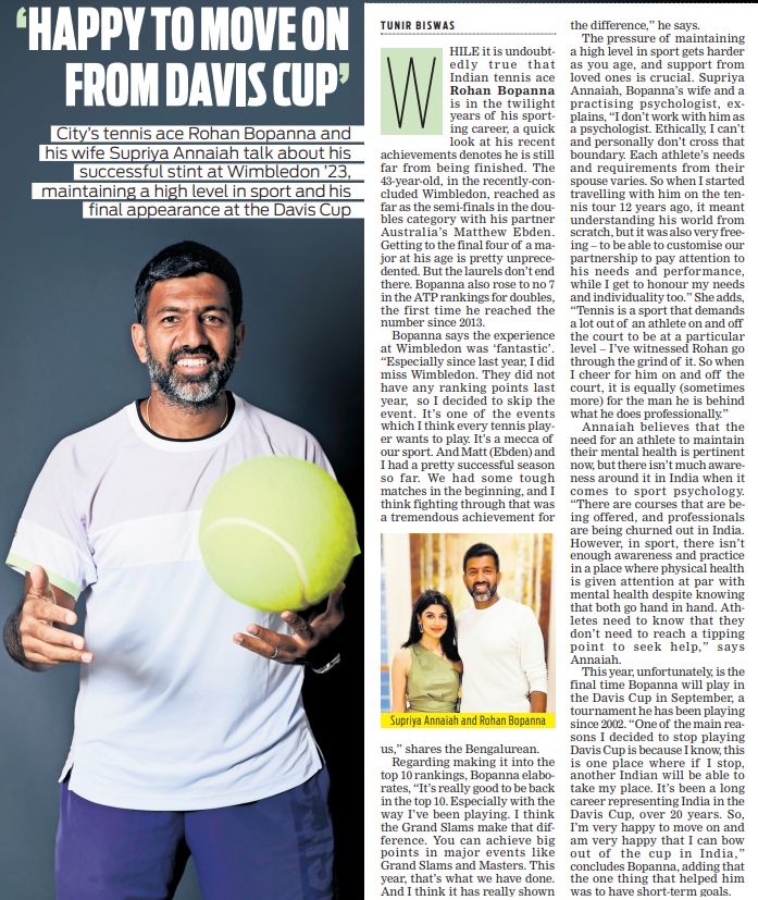 ‘Happy to move on from Davis Cup’: Rohan&nbsp;Bopanna